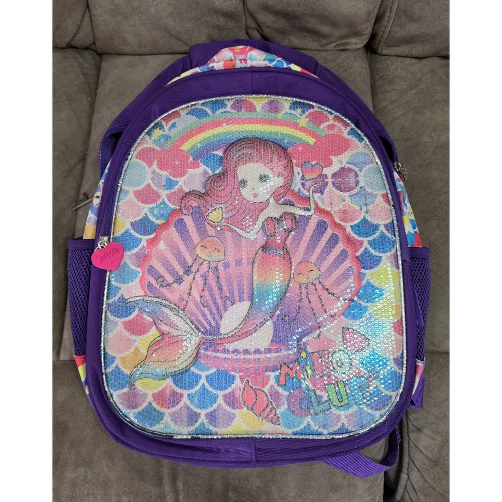 Miko Club Sequin Purple Mermaid Backpack